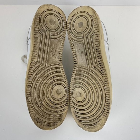 Nike Air Force 1 07 Low Shoes Leather Triple White Mens Size 12 - Picture 5 of 7